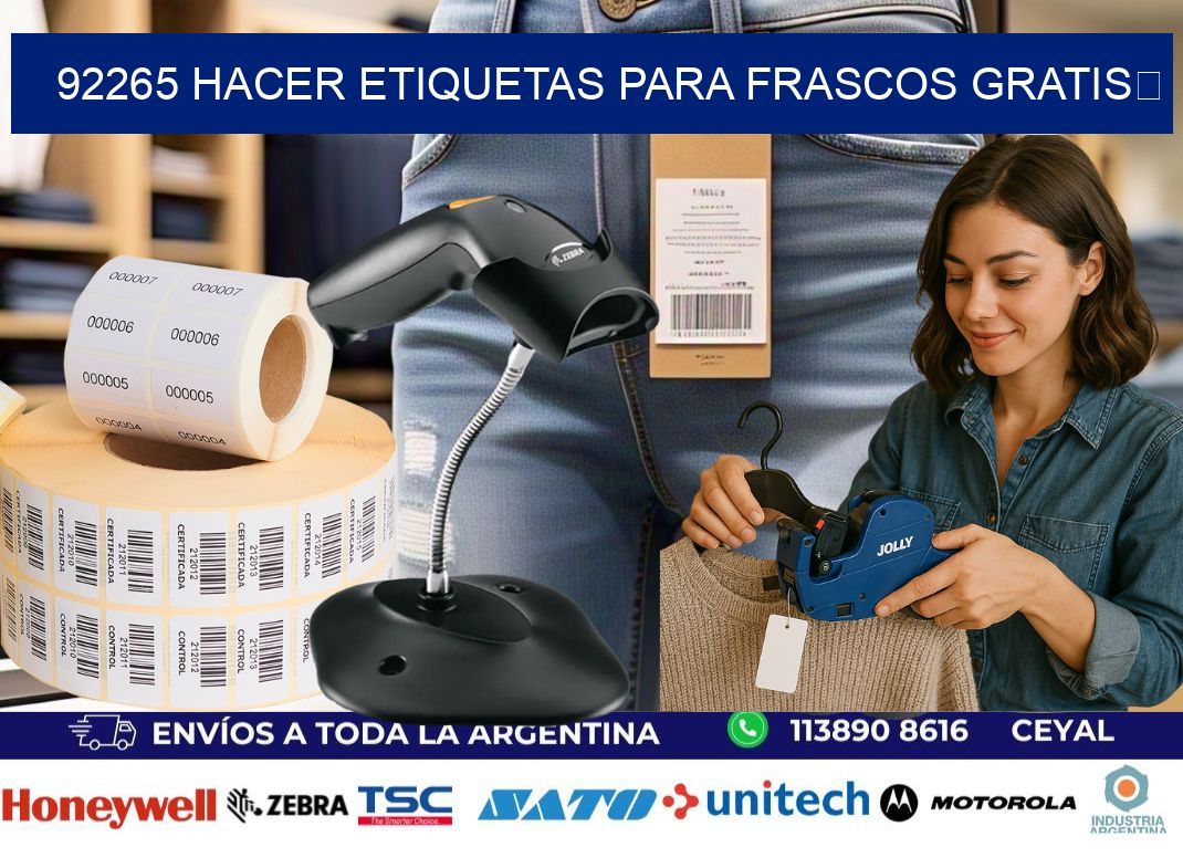 92265 Hacer etiquetas para frascos gratis 